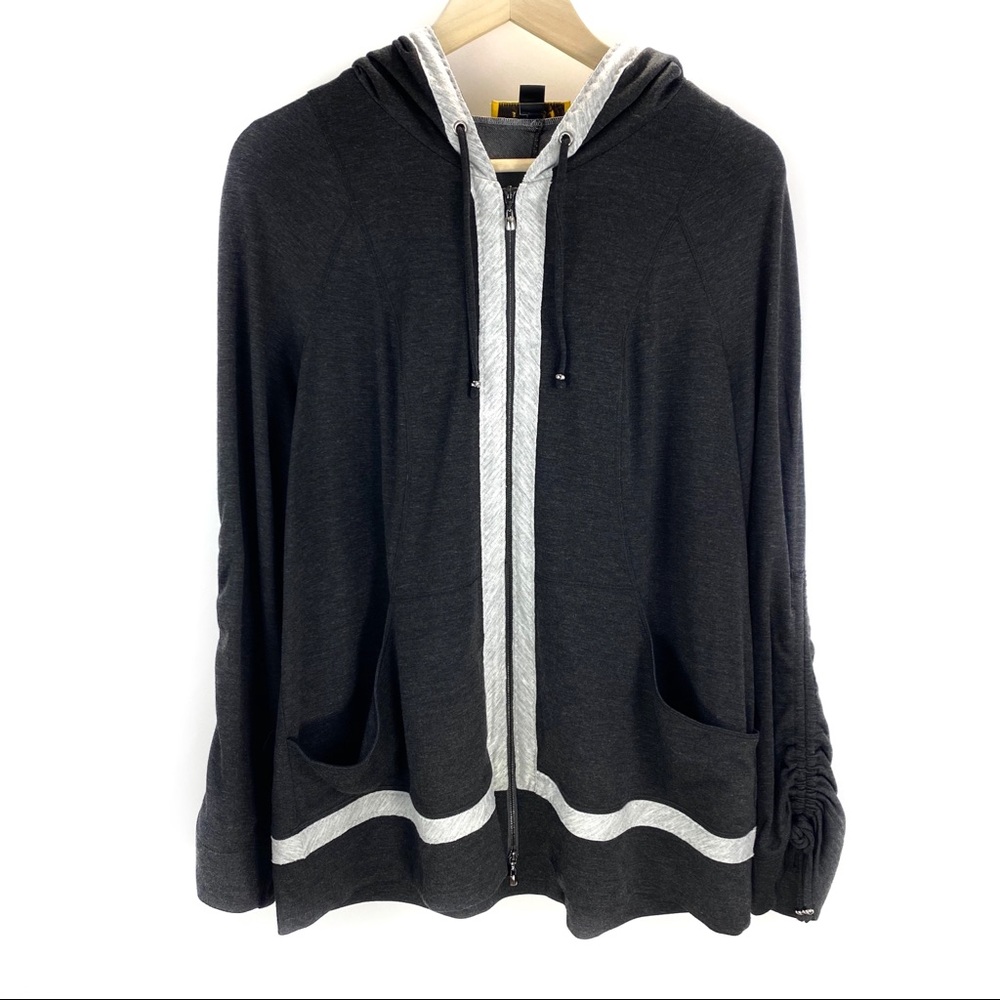St. John Dark Gray Zip Up Hoodie Jacket Sz L